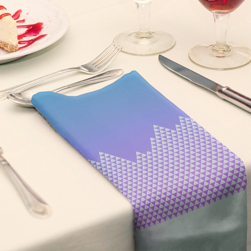 Serviette de coton à motif mountain, H 0,1 po x l 10 po x P 10 po, Bleu / Mauve, Sergé de coton