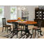 L'ensemble de mobilier de salle à manger 5 pièces comprend une table de cuisine ovale avec rallonge papillon et 4 chaises de salle à manger en similicuir, noir et cerise-49667933