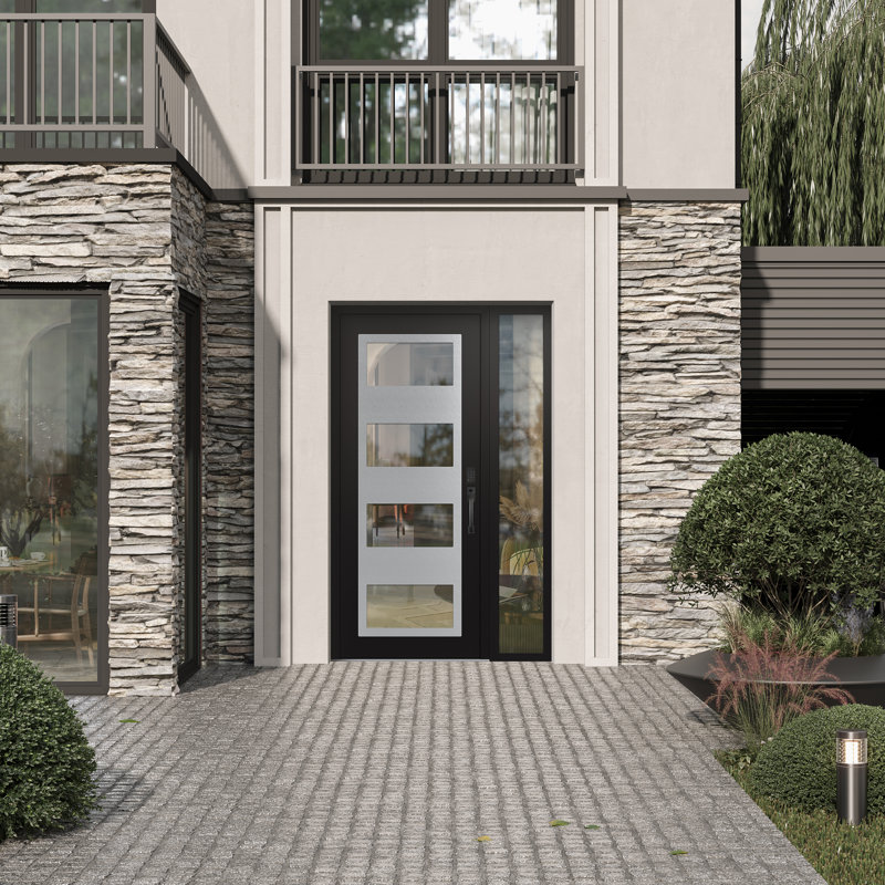 Porte d'entrée avant pré-montée Sidelite, Gauche, L 53,25 po x H 81,69 po, Clair