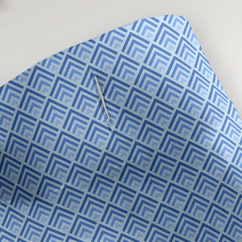 Rideau de douche simple à rayures katelyn elizabeth geometric dégradé, Bleu foncé