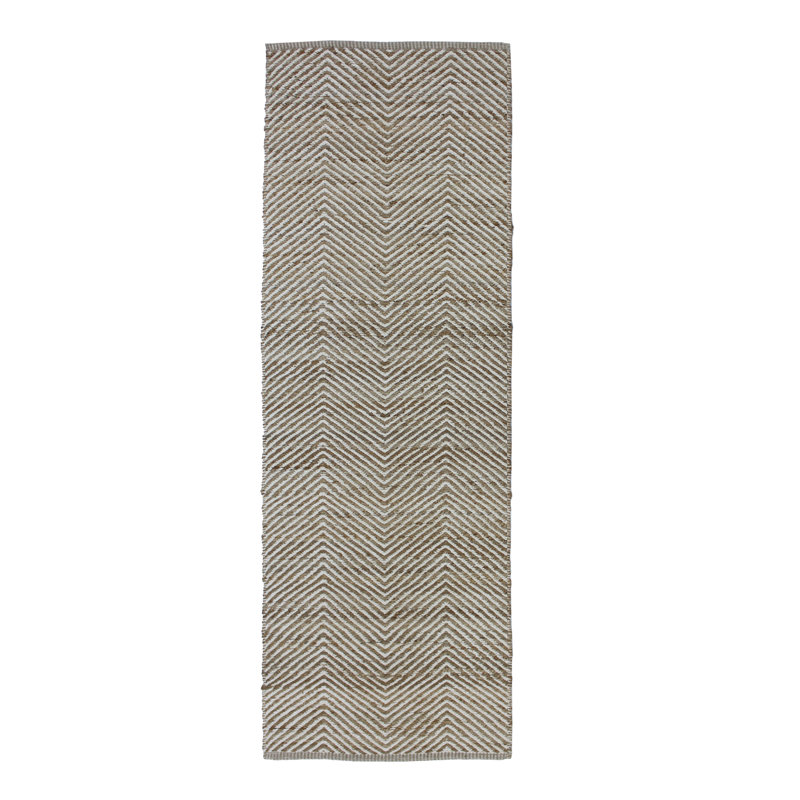 Chevron Area Rug in Brown/Ivory, Runner 2'6" x 7'