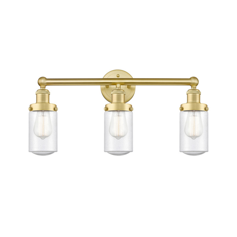 Éclairage pour salle de bain 3 lumières à intensité variable, Bullé, Or satiné