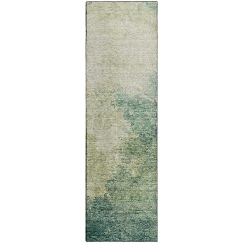 Premium Machine Washable Ducote AMF1138 Watercolors Rug, Runner 2'3" x 7'6"