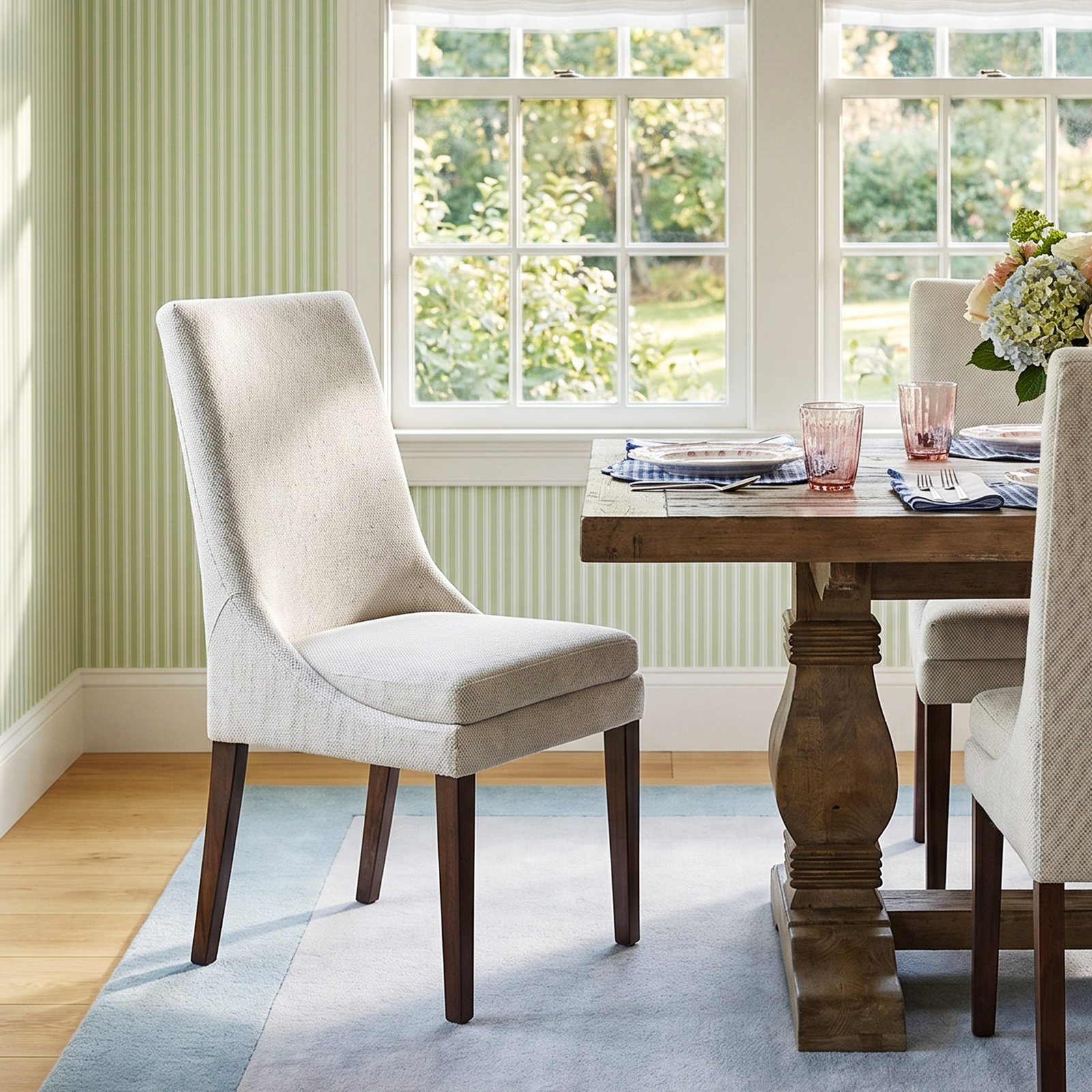 Niara Side Chair, Effie Indigo Linen