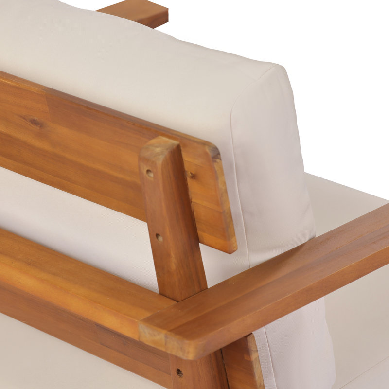 Canapés de patio durables en bois d'acacia, style Mid-Century pour les réceptions en plein air