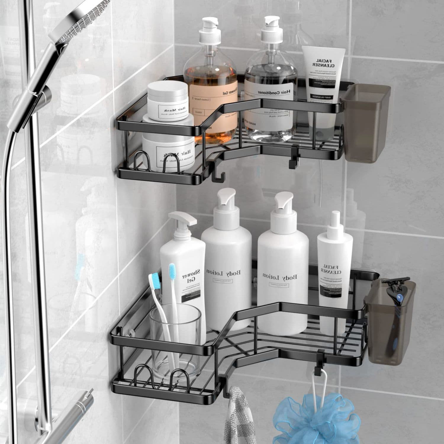 Rebrilliant 2 Pack Corner Shower Caddy & Reviews | Wayfair