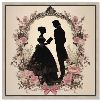 Delicate Matters of the Heart Framed Canvas Print Dorm Wall Decor by Art Remedy, Natural Oak Frame, 12 x 12