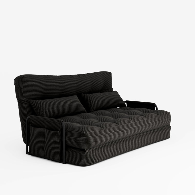 Canapé-lit convertible en velours côtelé 59,1 po avec dossier réglable, canapé-lit pliable pour la chambre à coucher, le dortoir et les petits espaces