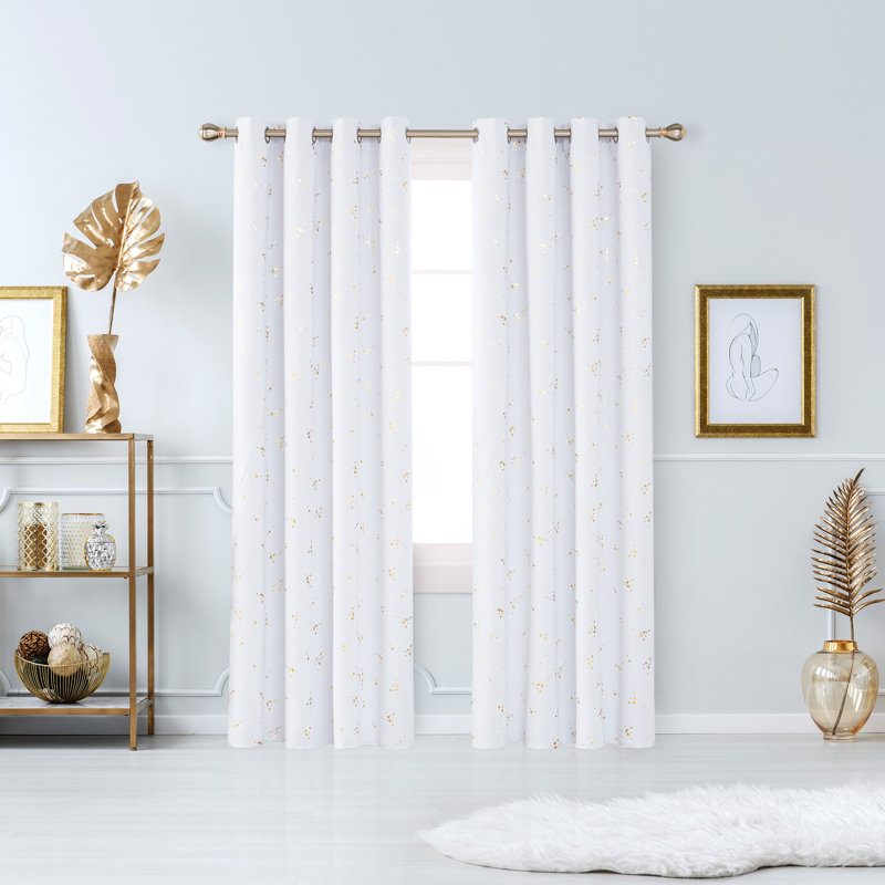Bertie Room Darkening Thermal Curtains, Greyish White, Width 117 x Drop 229 cm