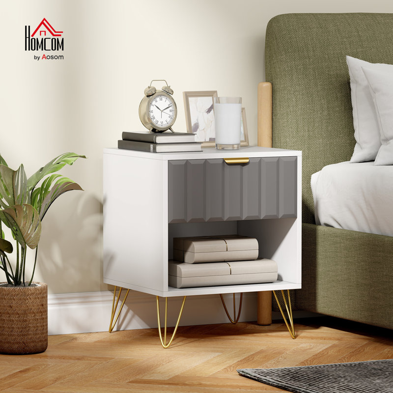 45cm W Manufactured Wood Bedside Table