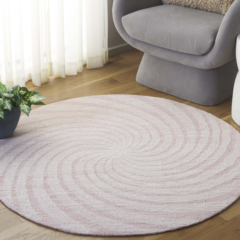 Novelty 201 80% Wool; 20% Cotton Spiral Rug, Round 4'