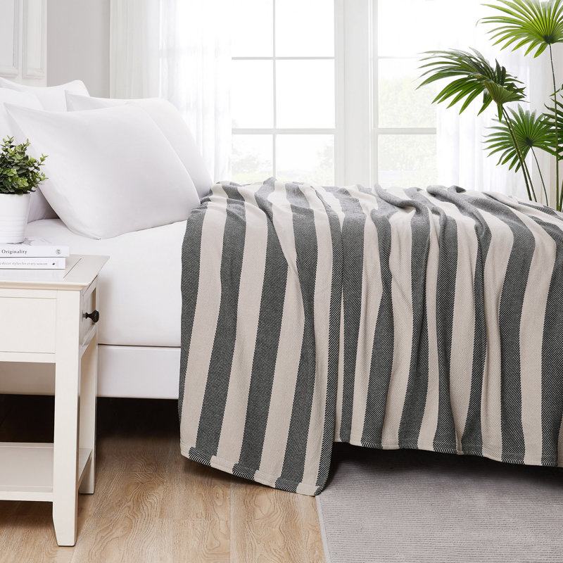 Jeté et jetés 100% coton Southshore Fine Linens, Noir, noir, noir, noir, 90 po x 90 po