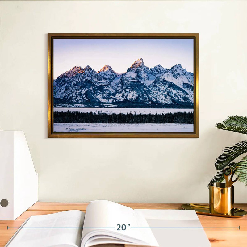 Jackson Hole Grand Teton, Cadre flottant doré, 13 po x 9 po