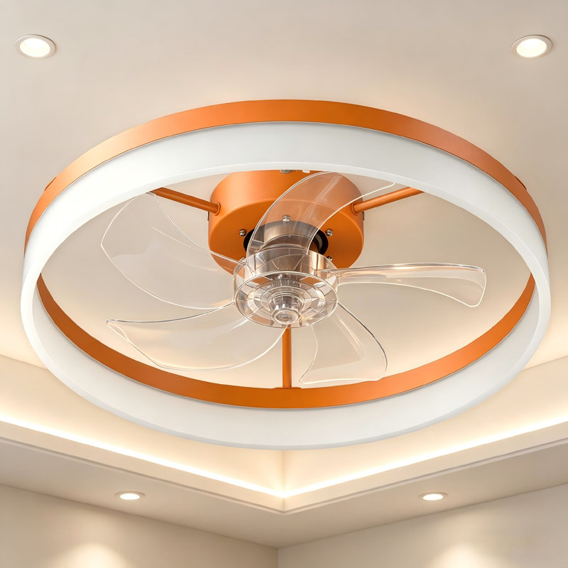 Ventilateur de plafond 19,7 po avec DEL à intensité variable et télécommande, Orange