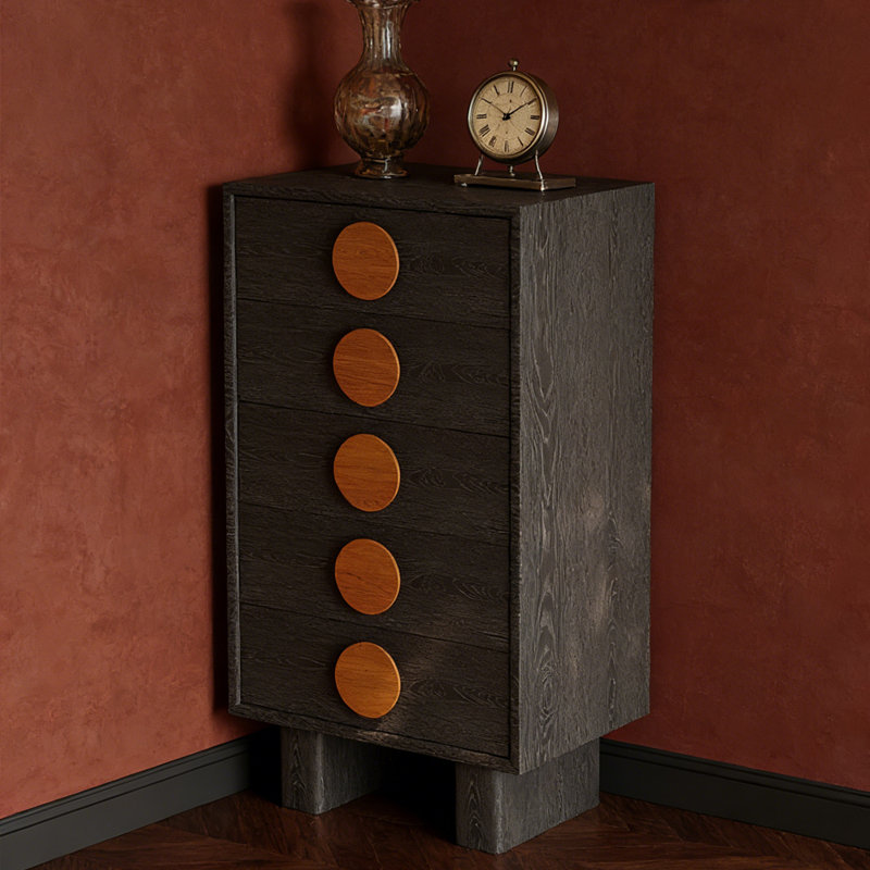 Black Exquisite Multi-functional 5-Drawer Cabinet