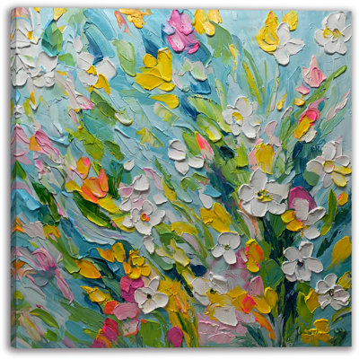 Radiant Spring Blossoms Wrapped Canvas Wall Art
