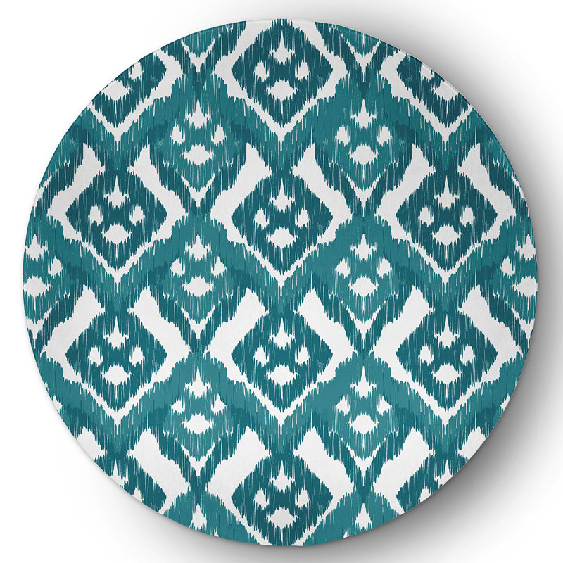 Chenille Ikat Indoor Rug, Round 5'