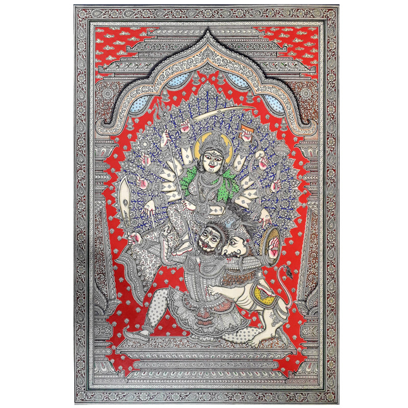 Durga pétrifiante tuant Mahishasura | Par Ratikanta Moharana