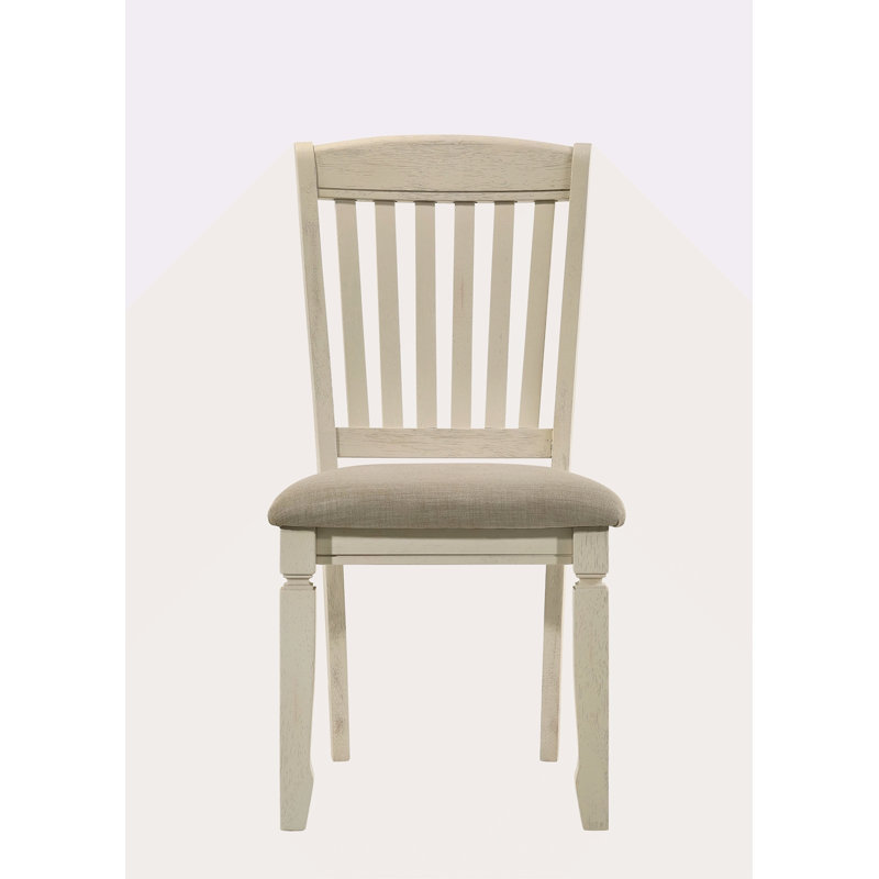Ensemble de 2 chaises d'appoint en tissu brun clair et finition crème