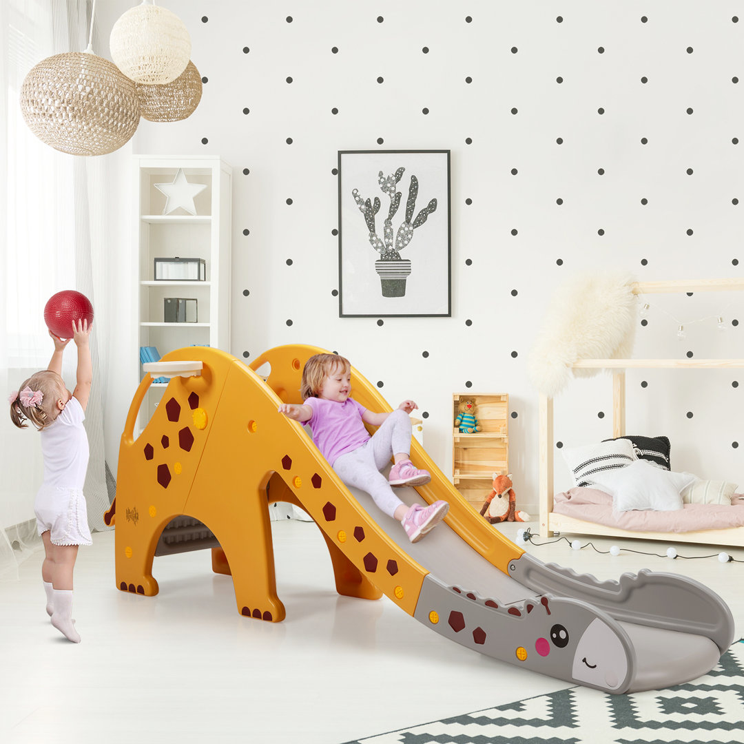 Kids Slide with Basketball Hoop Slide Gymax 