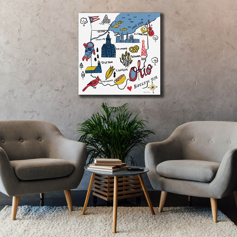  «Ohio» par Farida Zaman, art mural sur toile, 37 po x 37 po, H 37 po x l 37 po