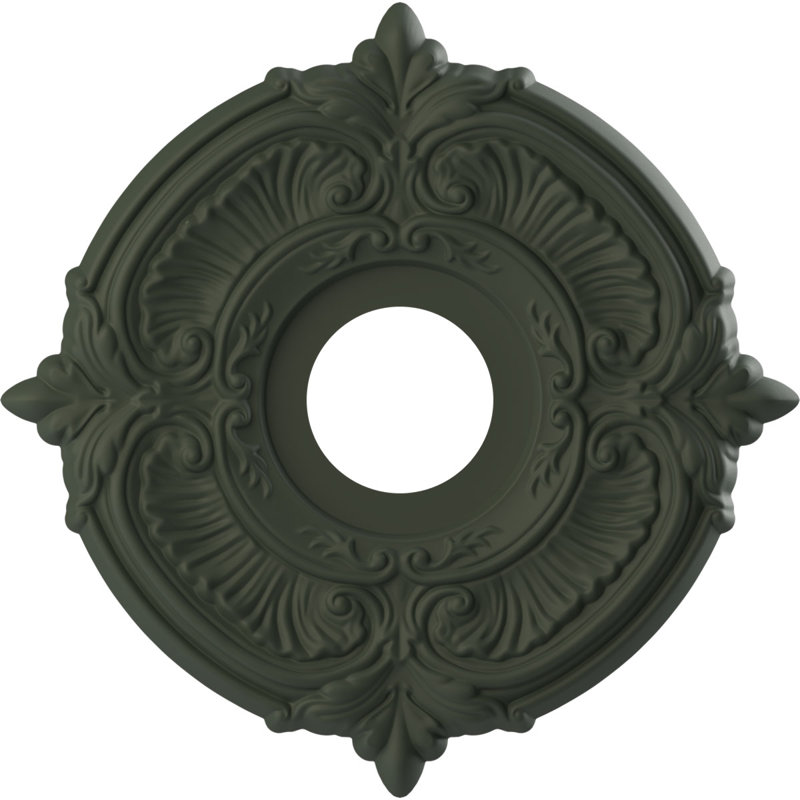 Attica Thermoformed PVC Ceiling Medallion, Metallic Silver Metallic, 13" H x 13" W x 0.75" D