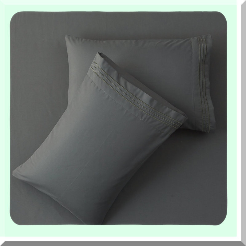 LuxurySoft 1800 Thread Count Deep Pocket Sheets - Wrinkle-Free & Hypoallergenic Bed Sheet Set - 6 Piece Queen Size - Dark Grey