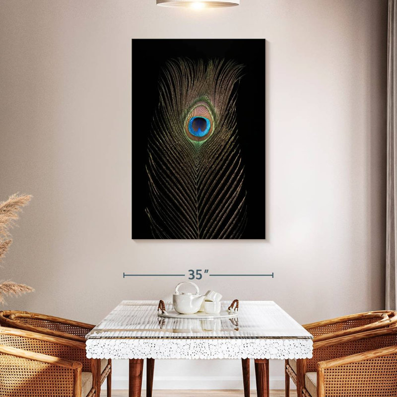 Brampt Posh Peacock Feather, 48" H x 32" W