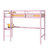 Twin High Loft Bed, Rubber Wood  Loft Bed With Safety Guardrail, Built-In Desk, Ladder-1098758244
