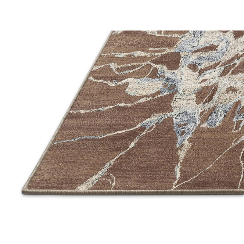Tapis beige/brun contemporain, Rectangle 2 pi x 5 pi