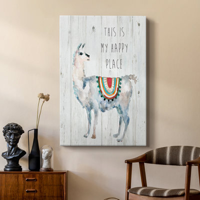 Llama Happy Place -Custom Wrapped Gallery Cavas