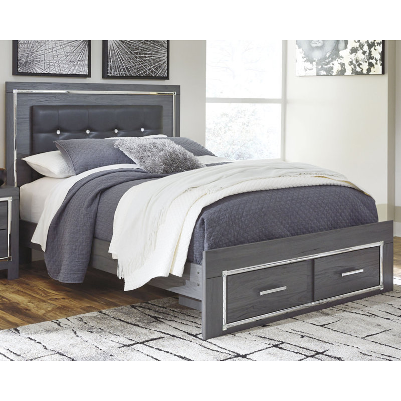 Lashauna Vegan Leather Standard Storage Bed, Queen