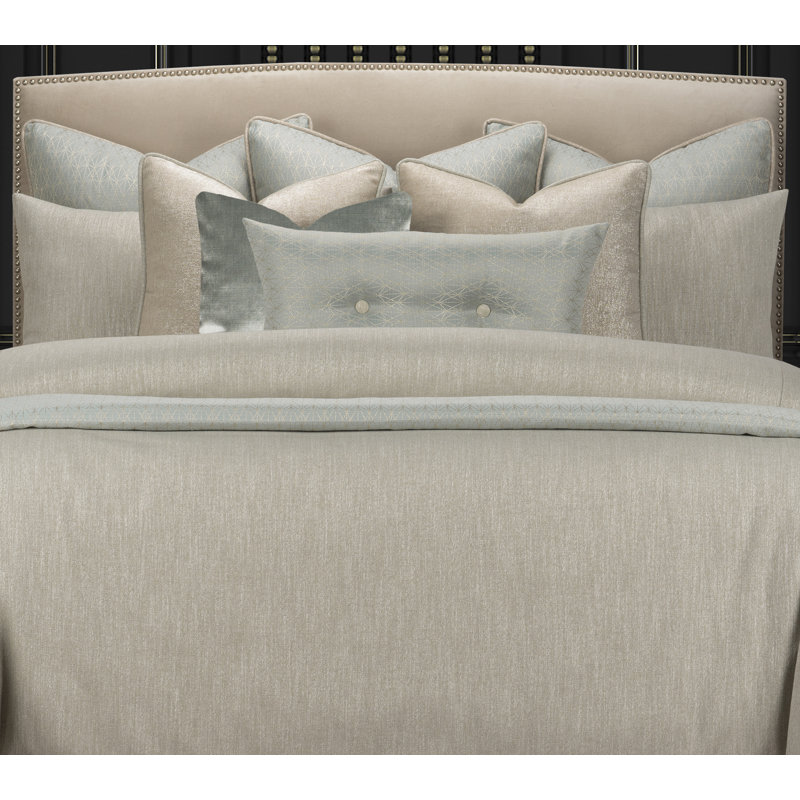Lumiere Truffle Microfiber Reversible Mid-Century Modern Duvet Cover & Insert, Mushroom