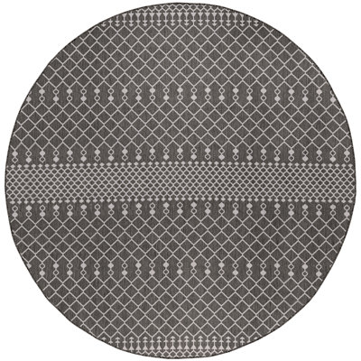  Positano 8' x Round Black Modern Rug