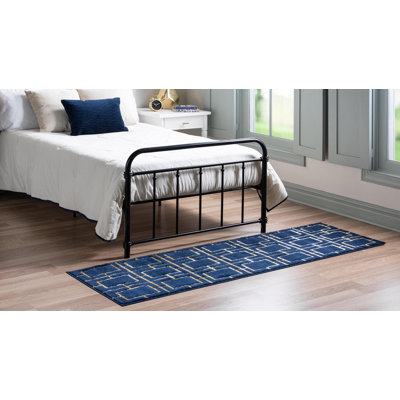 Tapis bleu contemporain Contemporary Glitzy