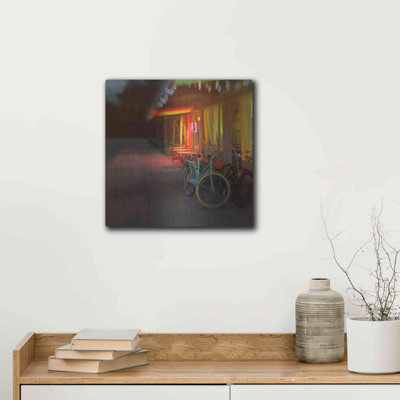 Jennifers Bike by Dawn D Hanna  Unframed Painting on Metal