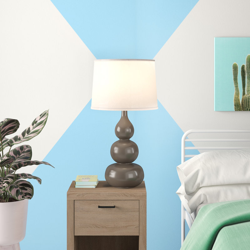 Brankovice Ceramic Table Lamp, Gloss Charcoal