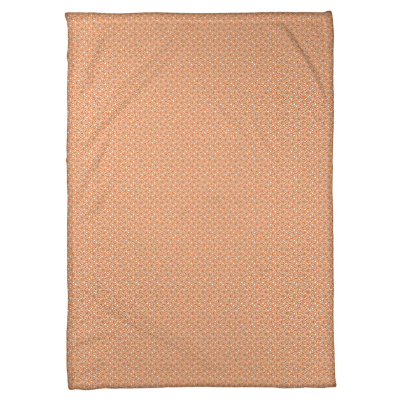 Couverture à treillis hexagonal Katelyn Elizabeth, l 62,5 po x L 82,5 po, Orange / blanc