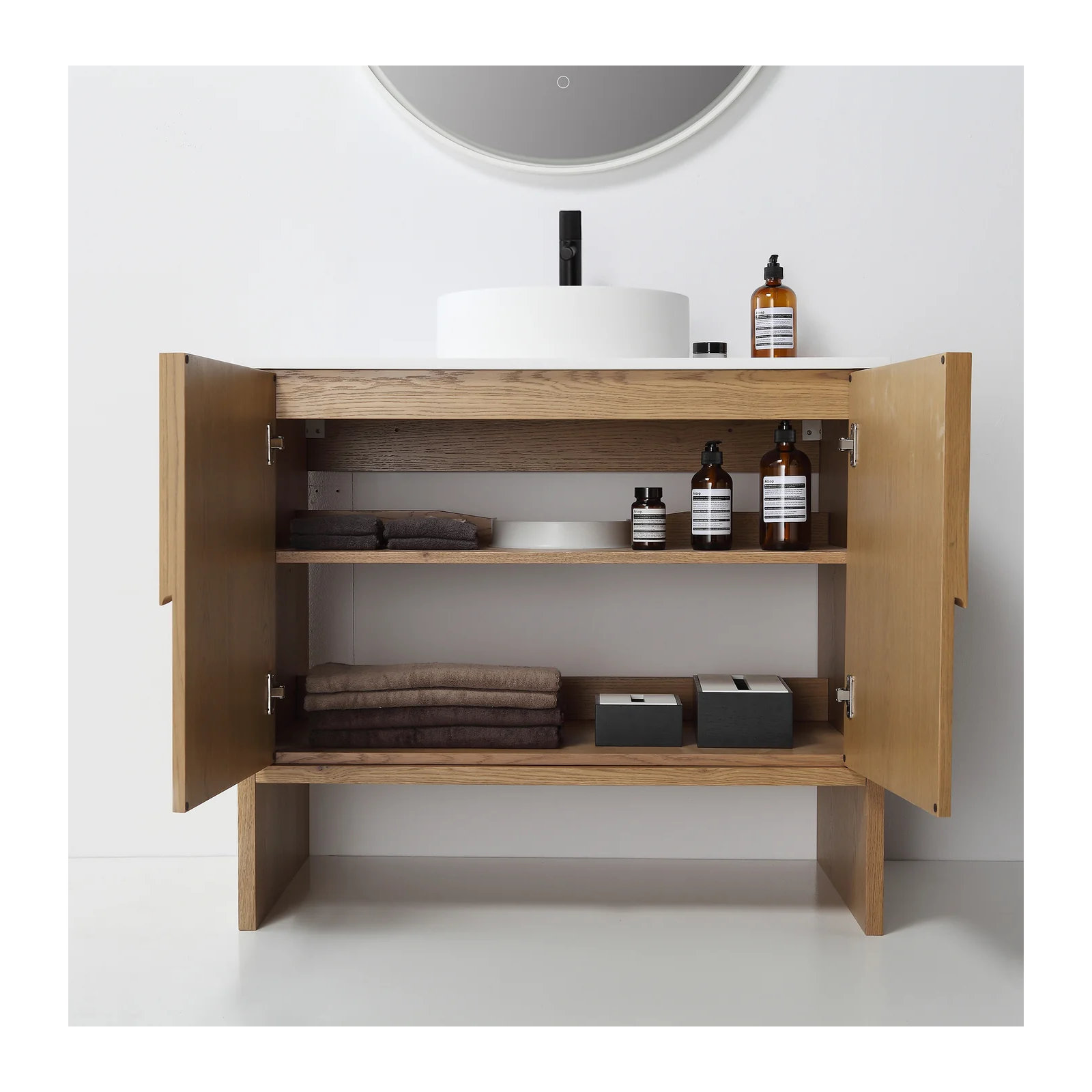 Arno 36'' Single Bathroom Vanity, Pecan Oak