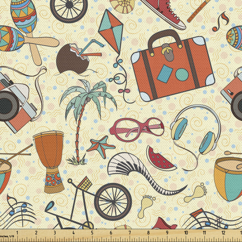 Chipper Warm Beach Palm Trees Multi-Purpose Fabric
