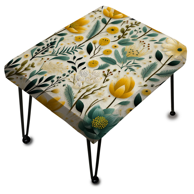 Boho Botanicals Boho Greens - Botanical Rectangle Ottoman