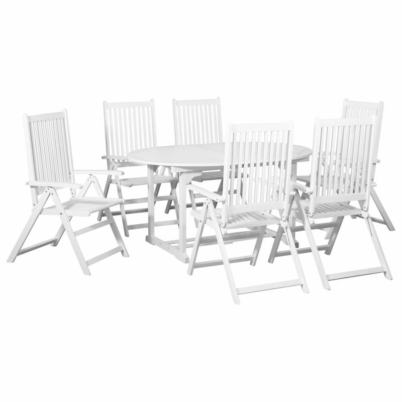 6 - Person Acacia Wood Patio Dining Set with Oval Table
