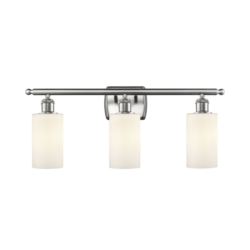 Éclairage de salle de bain à intensité variable à 3 lumières Mallette, Ampoule DEL rétro de 3,5 watts, Nickel satiné brossé