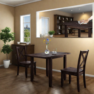 Space-saving Modern Wood Dining Table Sets With X-back Chairs For Small Kitchen