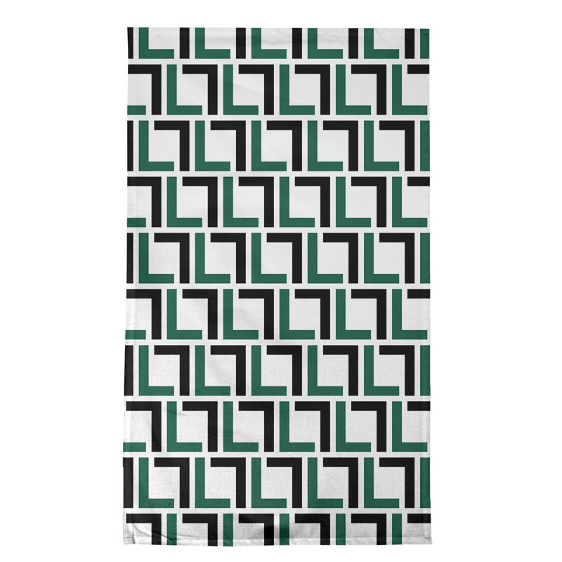 Torchon Wimpole, Vert Gotham / noir furtif / blanc, polyester