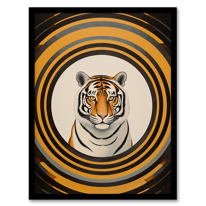 Tiger Tunnel Yellow Black Striped Fun - Single Picture Frame Print