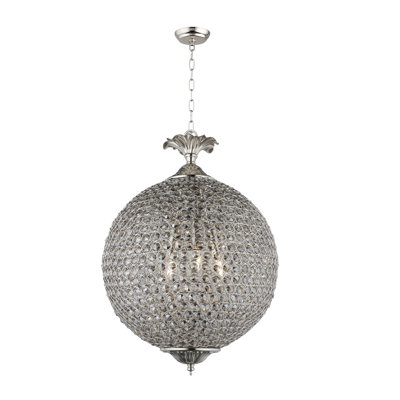 Lustre sphérique unique et remarquable à 3 lumières Lasalle