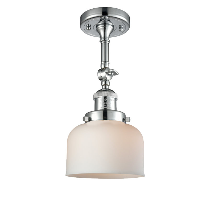 Plafonnier simple semi-encastré 8 lumières Handley, Chrome poli, Boîtier blanc mat, Ampoule non incluse