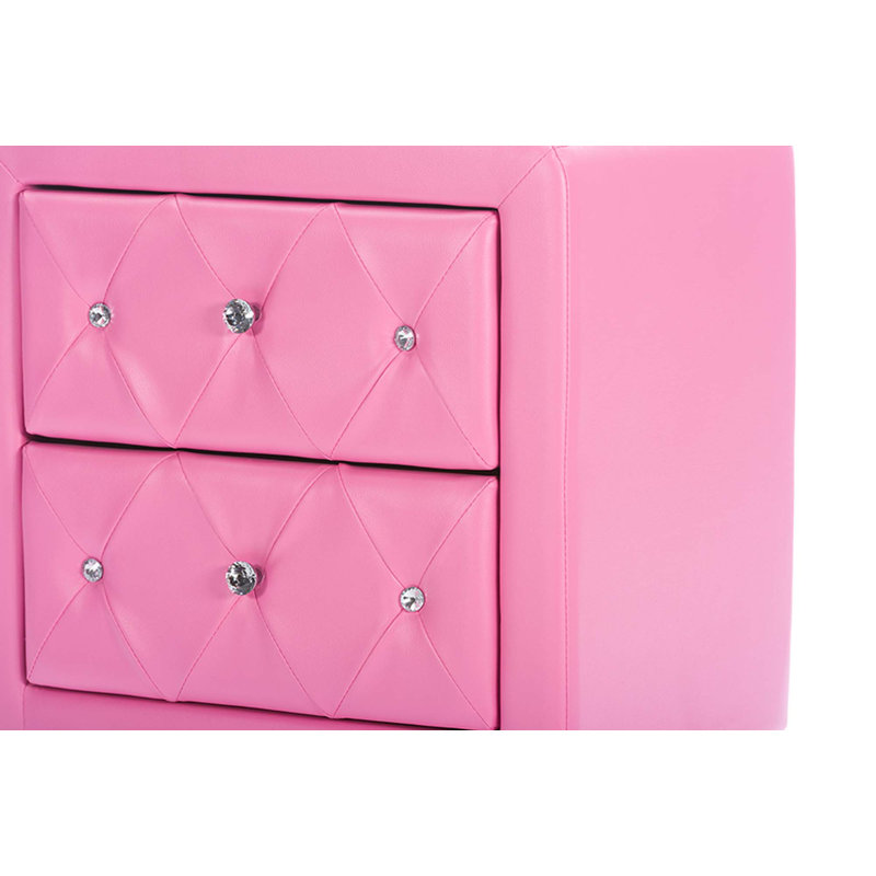 Table de chevet 2 tiroirs Dunbabin - rose, Rose