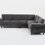 Canapé modulaire 6 places en chenille gris foncé avec rivets, revêtement et tissu d'ameublement 6 places, chenille, rivets, 109,5 po-35783355